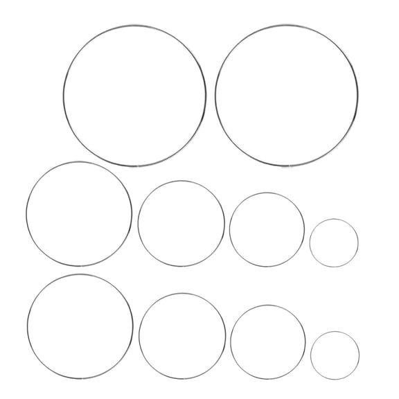 STRANDCHIC Floral Hoops Silver Iron Versatile Use for Crafting Multiple Hoops 10Pcs