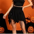 thumbnail image 2 of Unir Women Drawstring Pleated Asymmetrical Mini Skirt Y2K Solid Twill Pirate Casual Bottom 1PC S-XXL Plus Size Friendly, 2 of 4