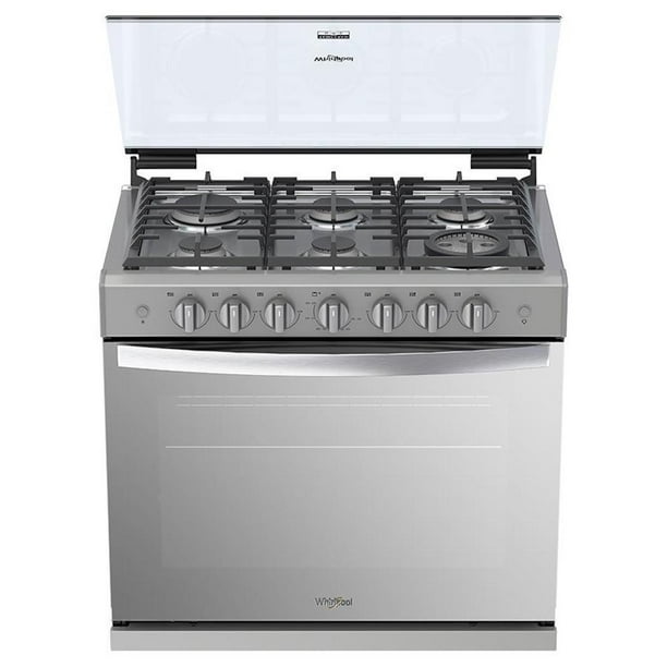 Estufa de gas de 80 cm (31 pulgadas) Whirlpool WER3100D para empotrar en acero inoxidable