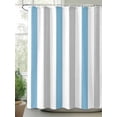 thumbnail image 2 of Striped Shower Curtain, Baby Blue Gray White Bathroom Decor Curtains Set with Hooks, Waterproof Fabric Home Accessories， Stall 36 X 78 Inch, 2 of 6