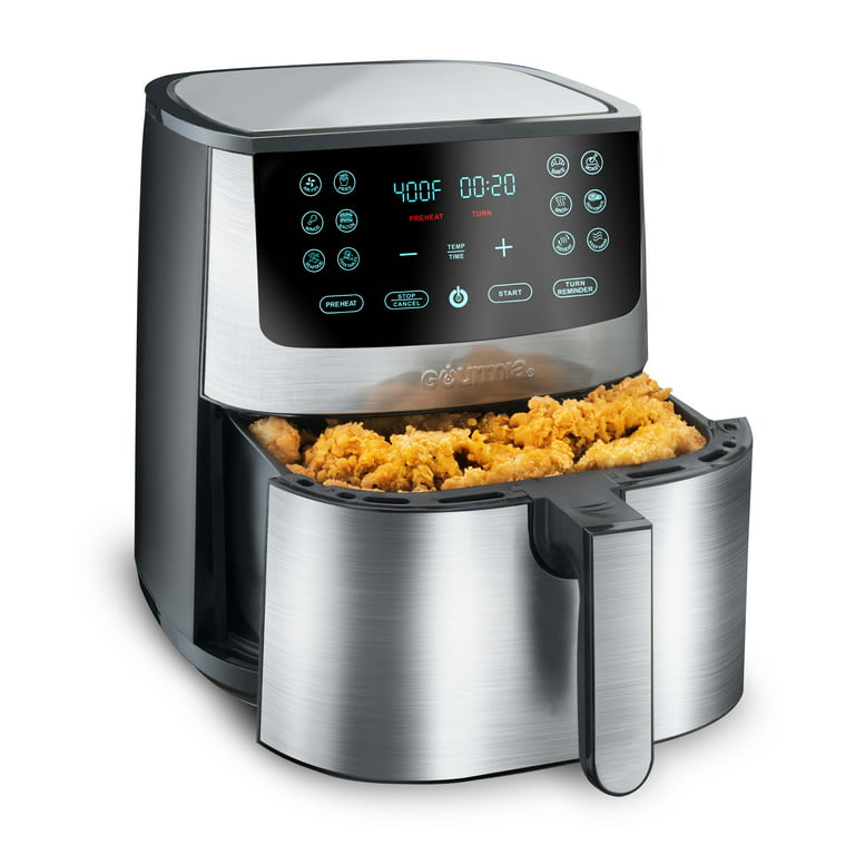 Gourmia 8-Qt Digital Air Fryer with Guided Cooking, Stainless