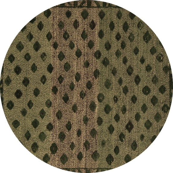Ahgly Company Indoor Round Abstract Brown Modern Area Rugs, 5' Round