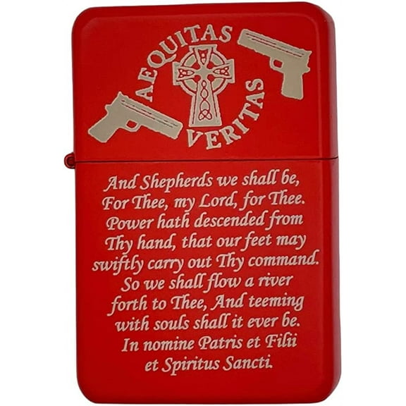 Gifts Infinity® Boondocks Saints Prayer Matt Black Finish Wind Proof Oil Lighter #2 (Black Ice #1)