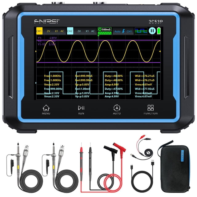 Osciloscopio portátil para tabletas con multímetro FNIRSI 2C53P 50 Mhz