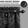 thumbnail image 5 of Kitchen Curtains 24 Inch Short - 3 Panel Set, Gothic Celestial Sun and Moon Print, Mystical Starry Night Astrology Aesthetic, Rod Pocket Window Curtain, Easy Wash, 5 of 6