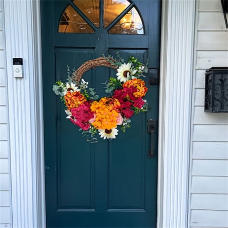 Safeglitz Large Artificial Flower Wreath with Red Roses Daisies Blooms All-Season Door Decor – Rustic Grapevine Base Vibrant Colors Festive Design Safeglitz Large Artificial Flower Wreath with Red Roses Daisies Blooms All-Season Door Decor – Rustic Grapevine Base Vibrant Colors Festive Design