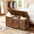 thumbnail image 5 of ZENSTYLE Lift Top Entryway Storage Chest/Bench with Side Handles, MDF Frame Toy Box, Brown, 5 of 10