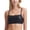 Black, variant on DKNY Women's Black Printed Stretch Removable Cups Lined Adjustable Metallic Bralette Swimsuit Top XS