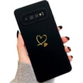 thumbnail image 5 of for Galaxy S10 Plus Case(Not fits S10),Cute Bling Plated Gold Love Heart with Anti-Fall Camera Lens Cover Protection Soft Anti-Fingerprint Phone Case for Samsung Galaxy S10+ 6.4", Black, 5 of 6