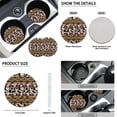 thumbnail image 5 of Renewold American Tribal Cow Print Red Beige Car Accessories Full Set 11 PCS, Universal Steering Wheel Cover Seat Belt Pad Cup Holder Key Chains Car Accessories Fit for Most Cars SUV Sedans, 5 of 7