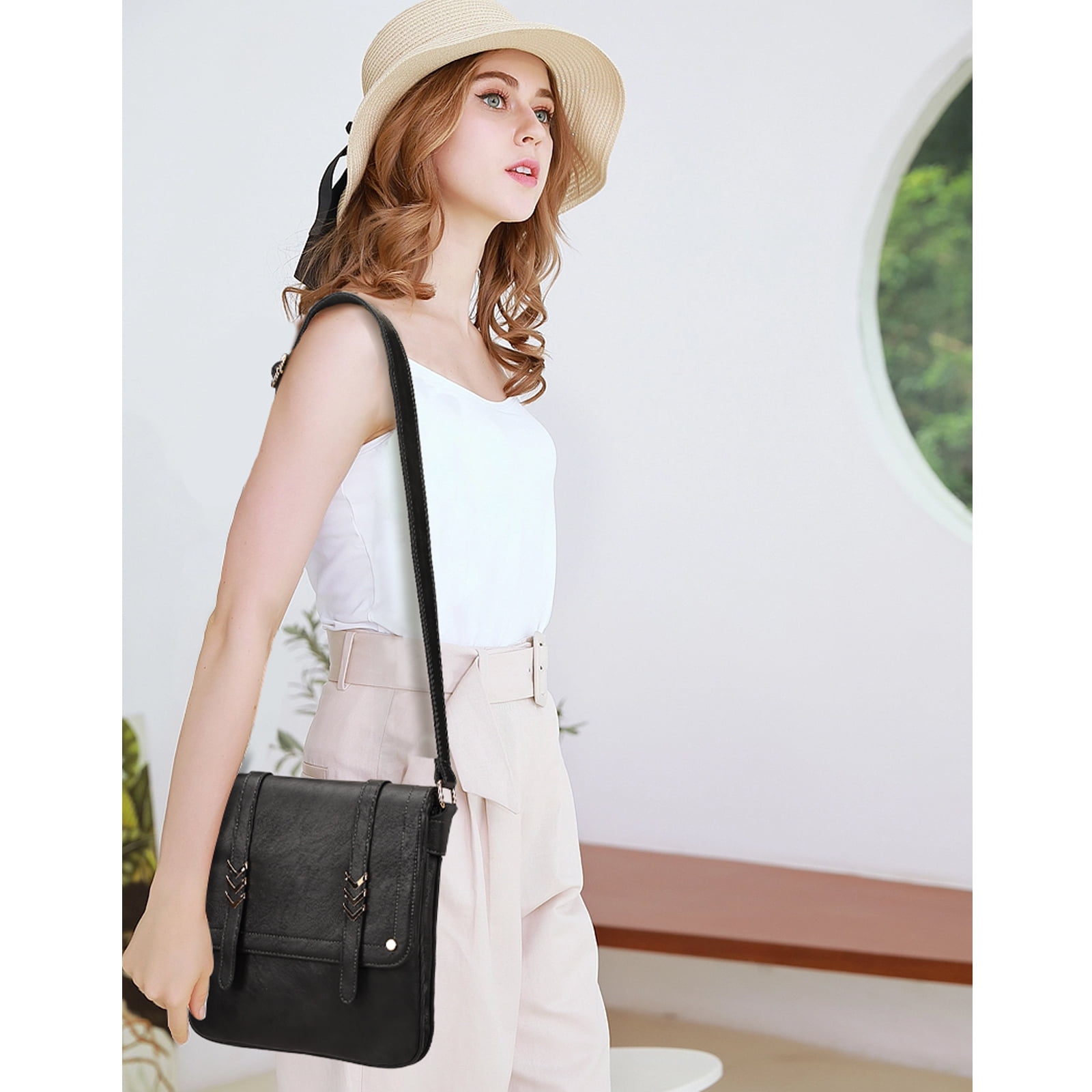 KL928 Crossbody Bags for Women Soft FAUX Leather Wallet Purses Adjustable Strap Medium Shoulder Handbags