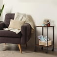 thumbnail image 6 of Oumilen Indoor Modern Rolling Metal Rectangle End Table, Brown (Set of 2), 6 of 6