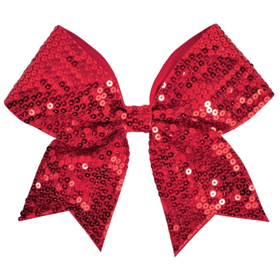 Sequin Performance Hair Bow Seq Red