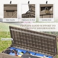 thumbnail image 3 of Devoko 122 Gallon Outdoor Patio Box Deck Plastic Resin Storage Box Backyard, Light Brown, 3 of 7