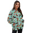 thumbnail image 3 of Yuyamidu Oversized Graphic Sweatshirt for Women Floral Dachshund Women's Novelty Sweatshirts with Pocket Long Sleeve Pullover Crewneck Loose Fit Shirt Home Office Party Clothing 2XL, 3 of 7