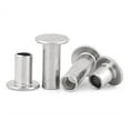 thumbnail image 4 of 100 Pieces 304 Stainless Steel Large Flat Head Half Hollow Shank Rivets M4x28mm, 4 of 5