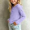 thumbnail image 6 of Maqroz Girls Long Sleeve Hooded Shirts Ribbed Knit Fall Tops Kids Button Down Henley Sweatshirts Casual Daily Pullovers School Basic Outfits Active Playwear Size 2-12 Years, 6 of 9