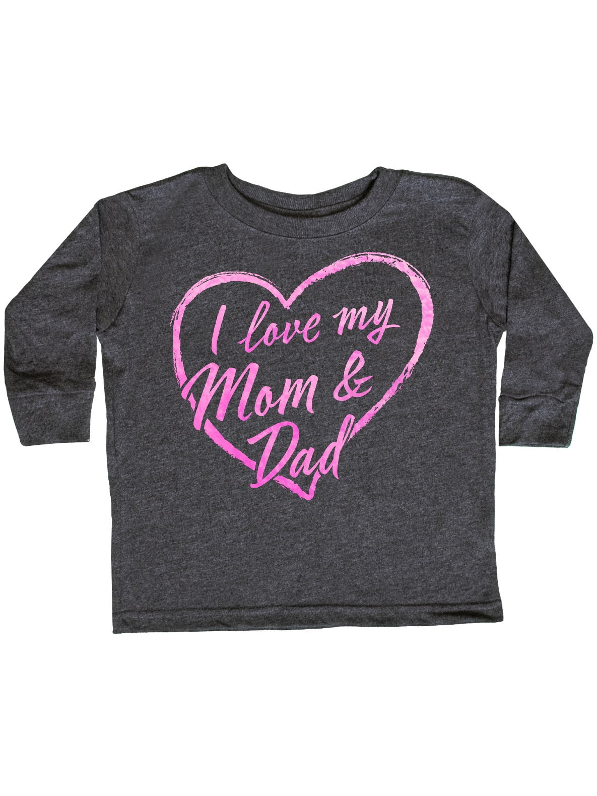 INKtastic - I Love My Mom and Dad in Pink Chalk Heart Toddler Long ...
