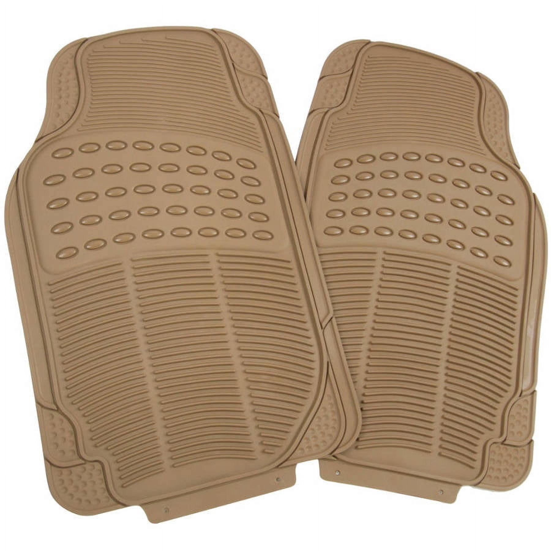 BDK 3 Row Car Floor Mats for SUV and Van, Heavy Duty Rubber Mats and Liner, Black Beige Gray