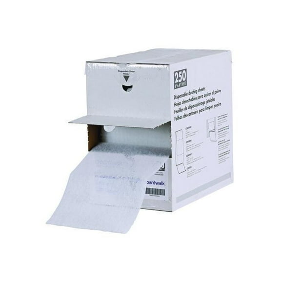 Boardwalk TrapEze Disposable Dusting Sheets, 8" x 125 ft, White, 250 Sheets/Roll,