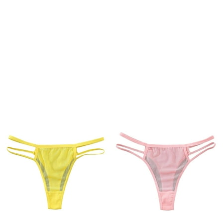 Wijhcboe 2 Pack Womens Bikini Panties Pack for Women Underwear For Bikini Panties Athletic Panties for Girls Soft Hipster Panty Ladies Lace Thongs for Women Variety Pack Sexy Women s Briefs plus Siz