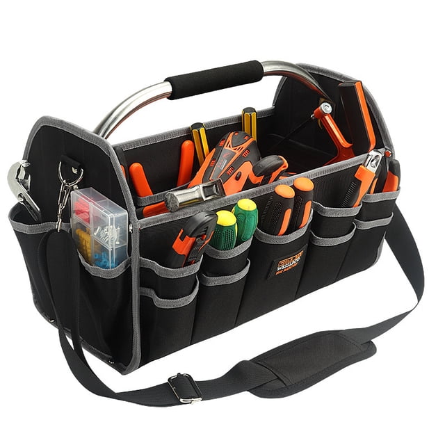 Heavy-Duty Portable Tool Organizer for Men: Large-Capacity Multi-Functional Handheld Toolbox with Specialized Storage for Electrical & Woodworking Tools, Durable Construction for Professional & DIY