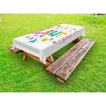 thumbnail image 1 of Laura Outdoor Tablecloth, Baby Girl Name with Vintage Doodle Style Flowers and Stars Colorful Illustration, Decorative Washable Fabric Picnic Table Cloth, 58 X 84 Inches,Multicolor, by Ambesonne, 1 of 2