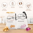 thumbnail image 2 of Austok 2/3Pcs Canvas Potato Onion Bag Drawstring Closure Pepper Storage Bag Side Zipper Design Potato Onion Storage Sack With Blackout Liner for Shopping Storage, 2 of 9
