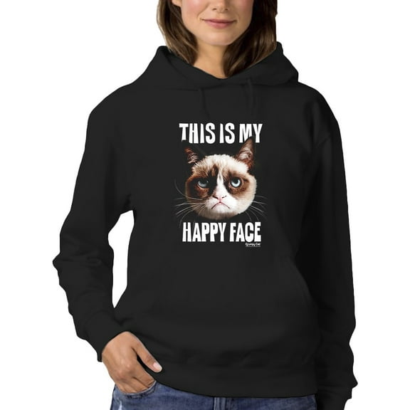This Is My Happy Face Hoodie Women -T-Line Designs, Female Large