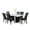 Black, variant on Bowery Hill Marble White Dining Set Rectangular Spacious 70" x 40" Unassembled