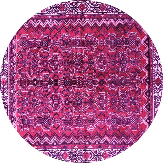 Ahgly Company Indoor Round Persian Pink Traditional Area Rugs, 5' Round