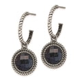 thumbnail image 2 of Stainless Steel Polished and Antiqued Blue Sandstone Reversible Earrings SRE792 (mm X mm), 2 of 6