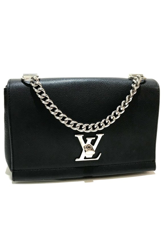 Pre-Owned LOUIS VUITTON M51200 Lockme BB Chain Bag Handbag, Taurillon Leather, Women's, Noir...