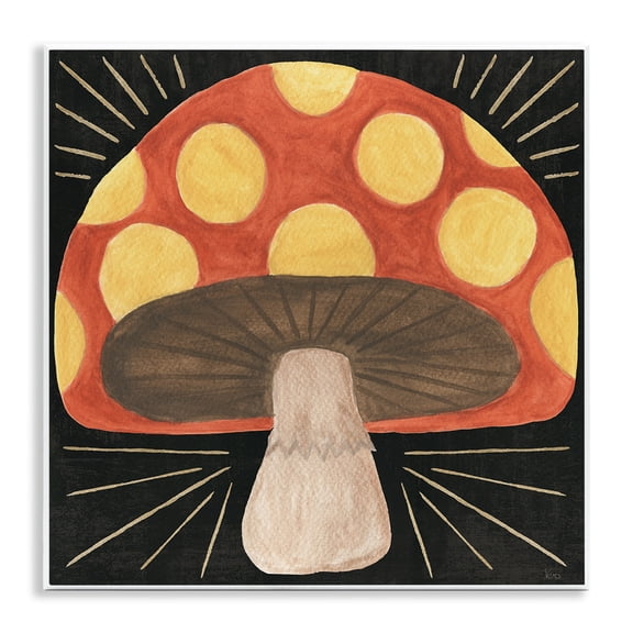 Stupell Industries Spooky Chic Mushroom Plants & Flowers Painting Unframed Art Print Wall Art, 12 x 12