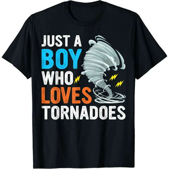 Just A Boy Who Loves Tornadoes Boys Storm Weather Chaser T-Shirt