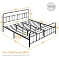 thumbnail image 2 of Yaheetech Classic Metal Platform Bed Frame Mattress Foundation with Victorian Style Iron-Art Headboard/Footboard/Under Bed Storage/No Box Spring Needed/King Size Black, 2 of 18