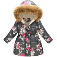 thumbnail image 1 of Chaqueta Parka con capucha de piel de invierno para niña y niño, chaqueta acolchada cálida, prendas de vestir, flor de ciruelo gris, 4-5 años Kuyhfg Sin marca, 1 of 2