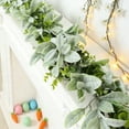 thumbnail image 5 of Mnhhatv 1.8 Meter Simulated Bunny Ear Leaf Eucalypts Vines, Artificial Garland for Stair Railing Mantel Table, Festive Easter Decoration for Home Party Event and Seasonal Display, 5 of 8