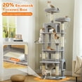 thumbnail image 4 of PEQULTI 81"Extra Large Cat Tree for Indoor Cat Tall Cat Tower with 7 scracthing posts Gray, 4 of 7