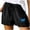 Black, variant on Women's Plus Size High Waisted Butterfly Embroidery Shorts Elastic Tie Waist with Pockets Casual Summer Shorts