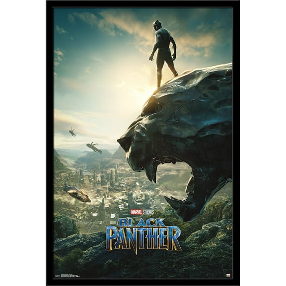 Marvel Cinematic Universe - Black Panther - Panther Monument One Sheet Wall Poster, 22.375" x 34", Framed