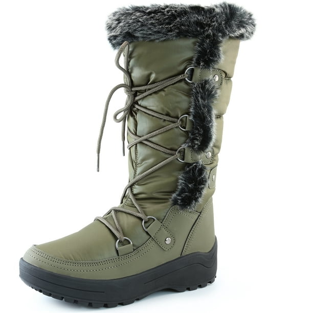 DailyShoes - DailyShoes Knee High Faux Fur Lined Snow Boots Booties ...