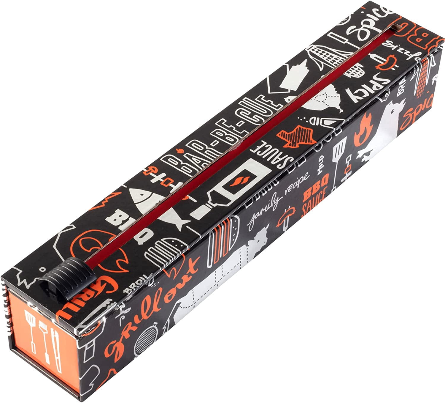 ChicWrap BBQ Grill Foil Refillable Dispenser with 12" x 30' Roll of Heavy Duty Professional Grade Aluminum Foil