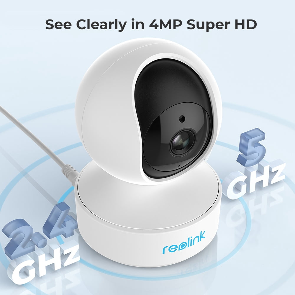 Reolink E1 Pro 5MP Smart Indoor WiFi Security Camera, 360° Pan Tilt, Auto Tracking, Baby Crying Detection, Pet & Person Detection, Two-Way Audio, Dual-Band 2.4/5GHz WiFi, Night Vision, microSD Storag