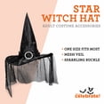 thumbnail image 3 of Star Witch Hat Costume Accessory for Adults, Black and Silver, Halloween by Way To Celebrate, 3 of 8