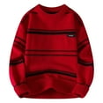 thumbnail image 1 of QHFBli Chandail à Col Rond pour Hommes Grande Taille Chandail Sans Capuche pour Hommes Automne Hiver Chandail Tricoté Décontracté Chandail de Base à la Mode Confortable, 1 of 3