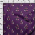 thumbnail image 2 of oneOone Cotton Poplin Fabric Leaves & Floral Block Printed Fabric 1 Yard 56 Inch Wide, 2 of 5