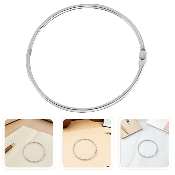 EXHUMKY 12Ud Anillos Metálicos Para Carpetas Con Seguro De Apertura Para Oficina Y Uso Diario En Color Plateado