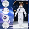 thumbnail image 3 of Marendyee Astronaut Costume for Kids Space Suit Cosmos Themed Role-Play Dress-Up for Toddlers with Helmet Accessories Clothes Career Day Cosplay for Children 6T 5-6Yreas, 3 of 18