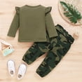 thumbnail image 4 of 4T Girls Pants Set Daddy's Girl Baby Clothes Long Sleeve Ruffle Shirt Tops with Camo Pants Toddler Girl Outfits, 4 of 7